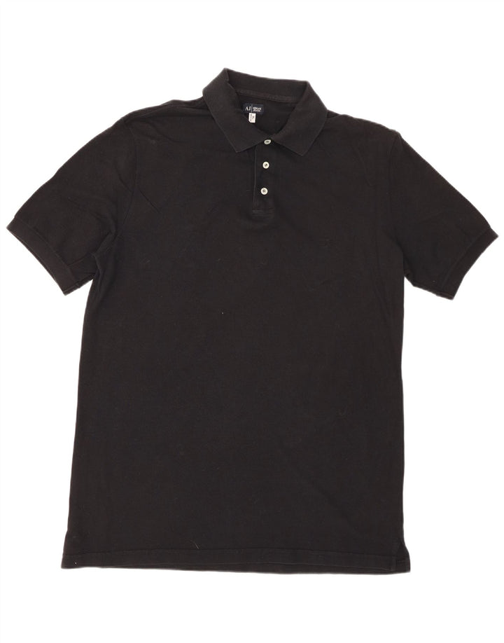 ARMANI JEANS Mens Polo Shirt XL Black Cotton
