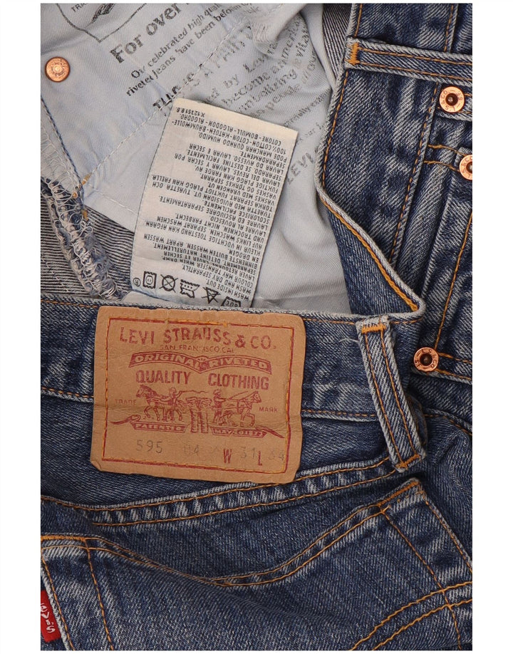 Levi's Womens 595 Straight Jeans W31 L34 Blue Cotton