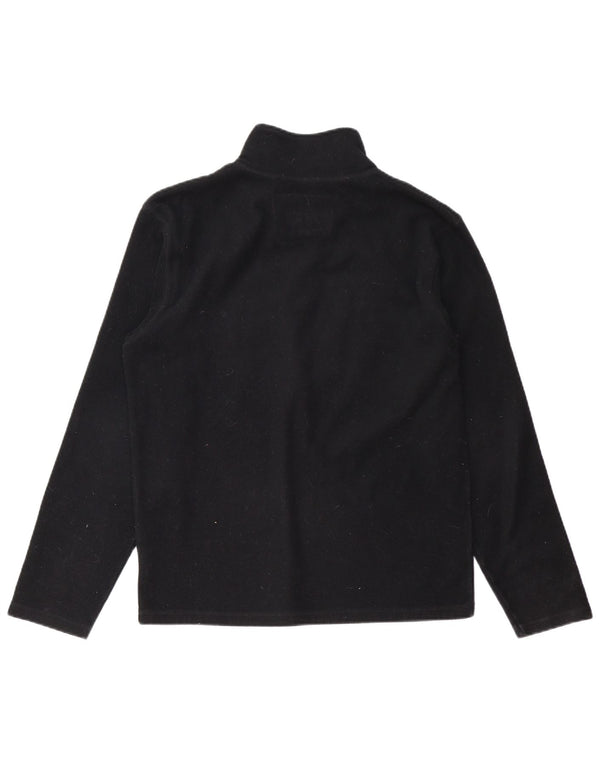 BILLABONG Mens Graphic Zip Neck Fleece Jumper Small Black Polyester