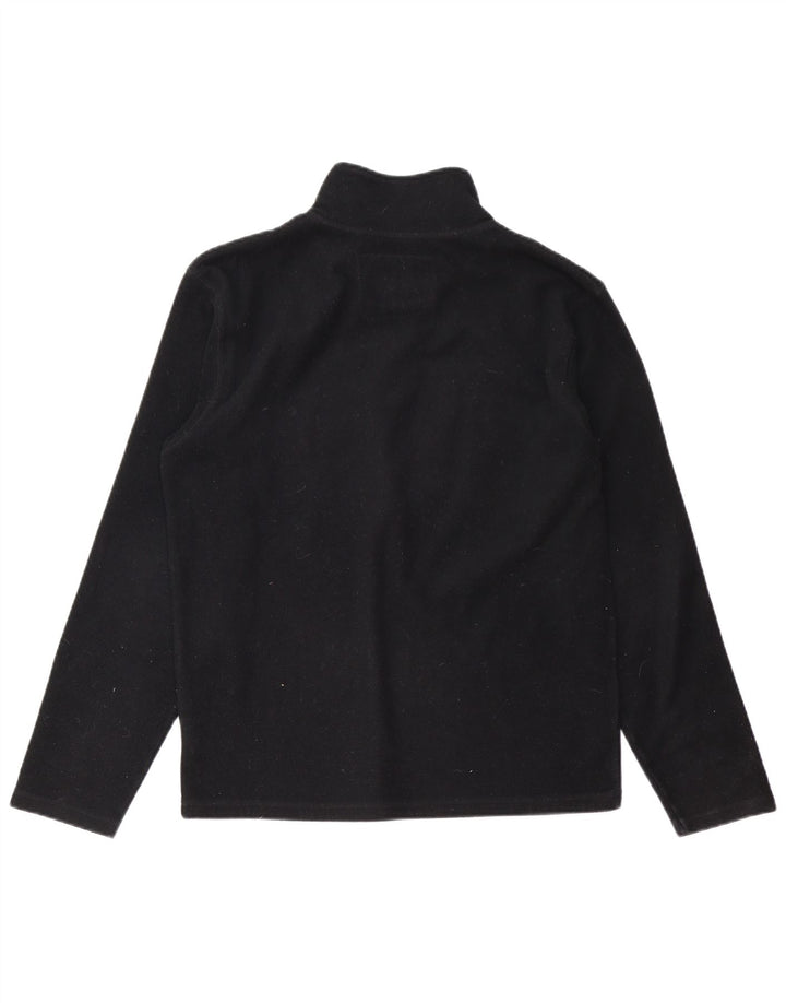 BILLABONG Mens Graphic Zip Neck Fleece Jumper Small Black Polyester