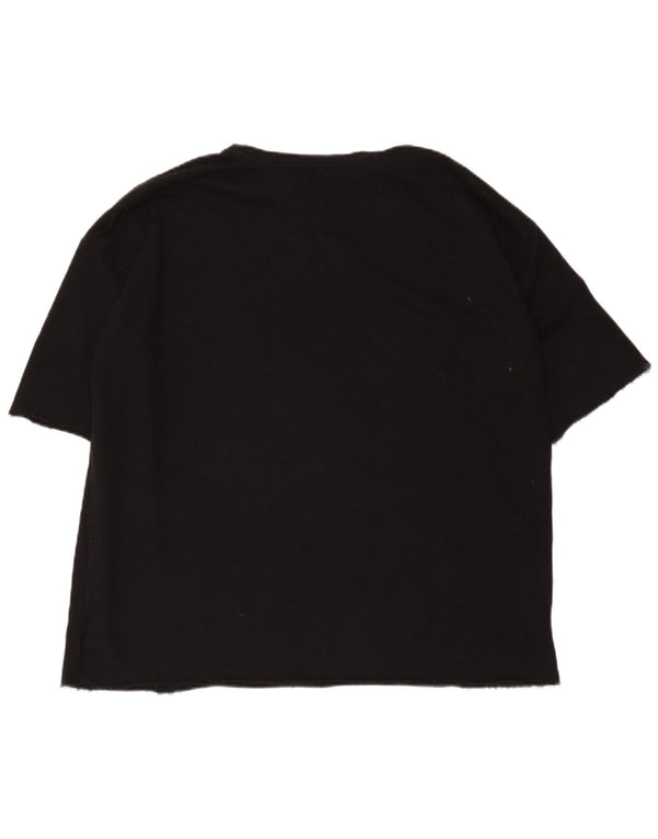 Zara Womens Trafaluc Oversized Graphic T-Shirt Top UK 14 Medium Black