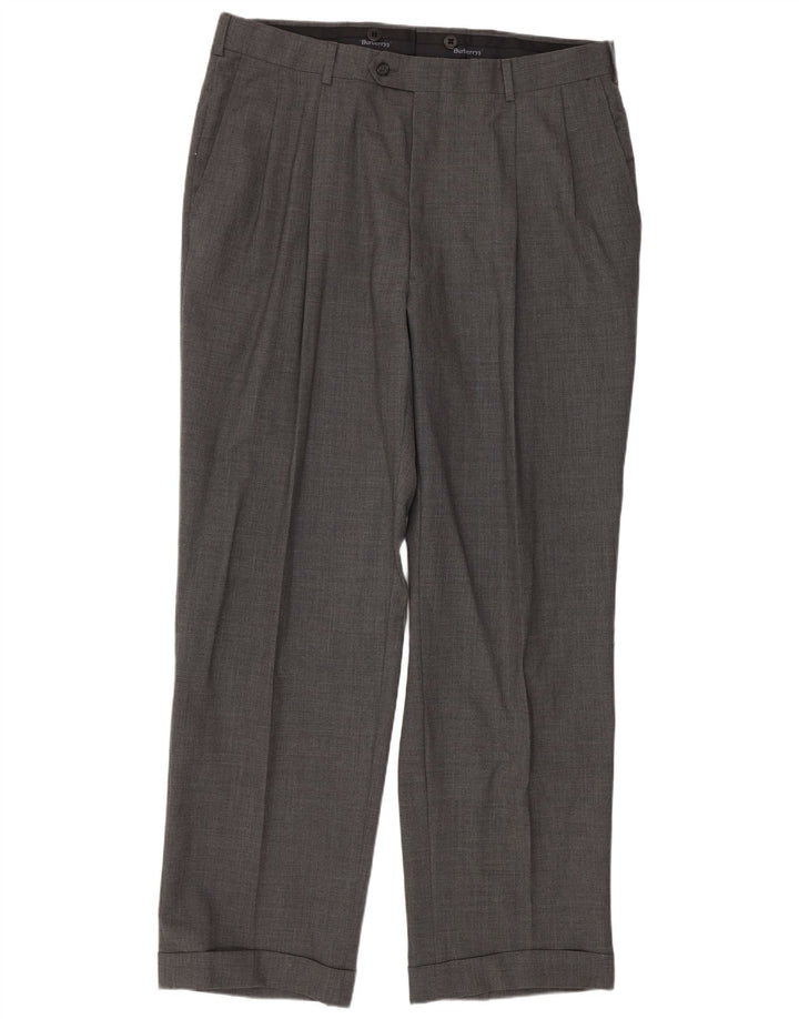Burberrys Mens Pegged Suit Trousers W36 L31 Grey