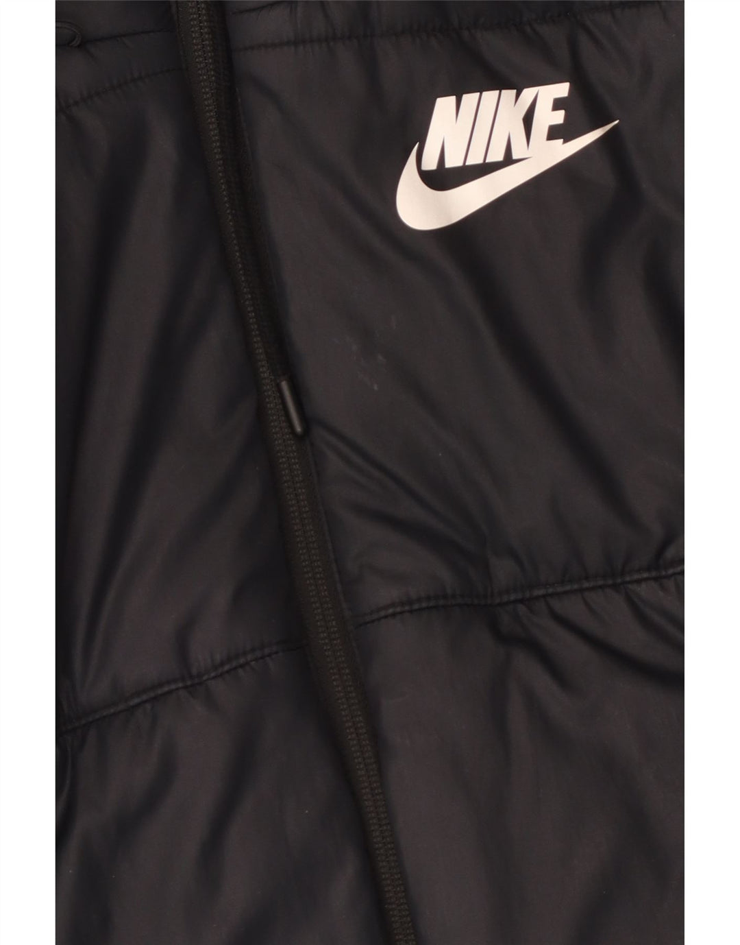 Nike Womens Hooded Padded Jacket UK 10 Small Black Polyester