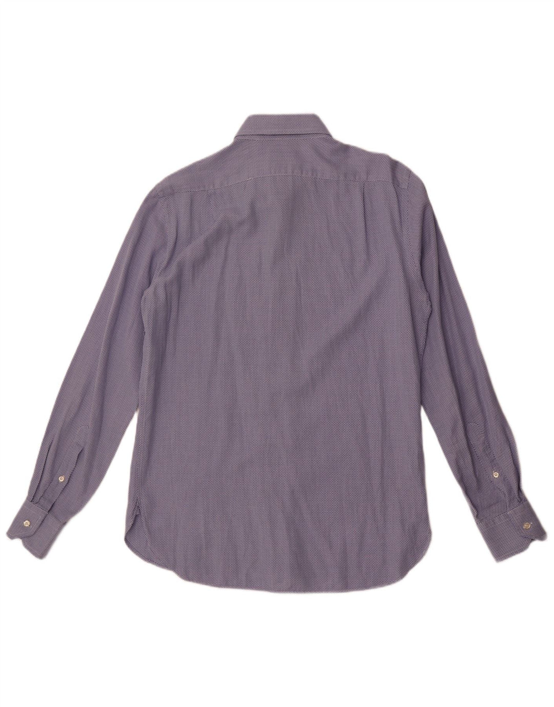 Boggi Mens Tailored Fit Shirt Size 40 15 3/4 Medium Blue Geometric Cotton