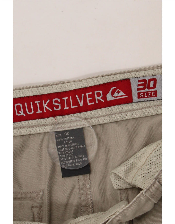 QUIKSILVER Mens Cargo Shorts W30 Medium Grey Cotton