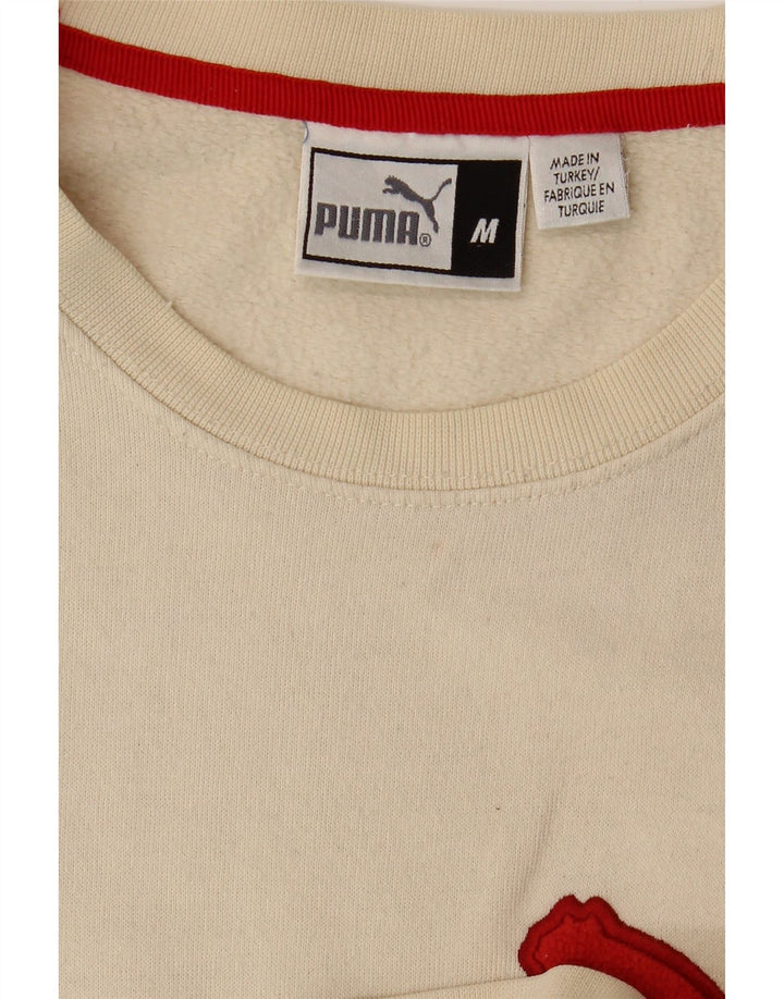 PUMA Mens Graphic Sweatshirt Jumper Medium Off White