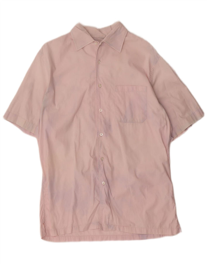 HUGO BOSS Mens Short Sleeve Shirt Medium Pink Cotton