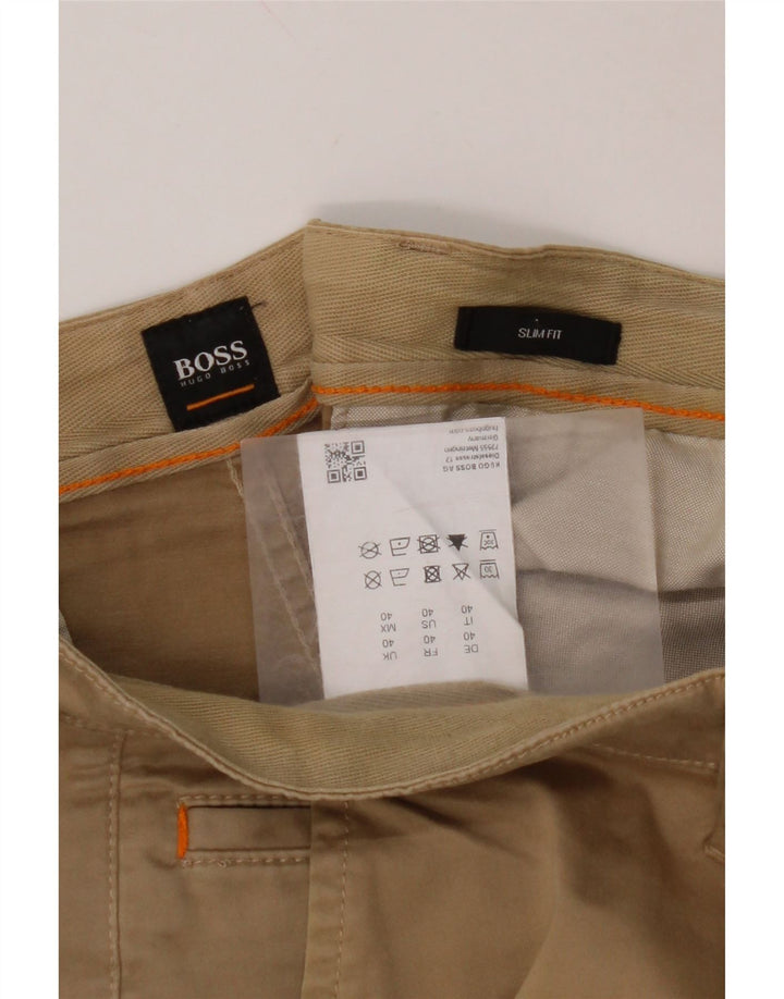 HUGO BOSS Mens Slim Fit Slim Fit Chino Shorts W40 XL Beige Cotton