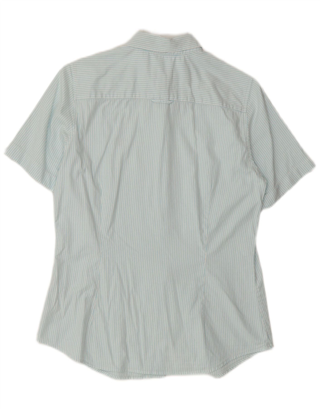 GANT Womens Short Sleeve Shirt UK 12 Medium Blue Pinstripe Cotton