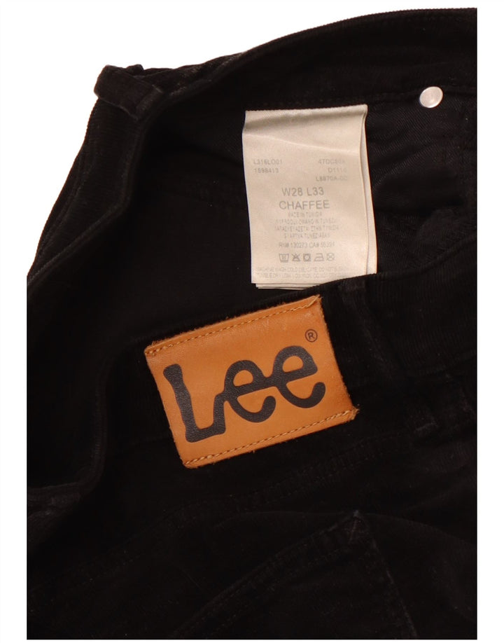 LEE Womens Chaffee Flare Corduroy Trousers W28 L33 Black Cotton