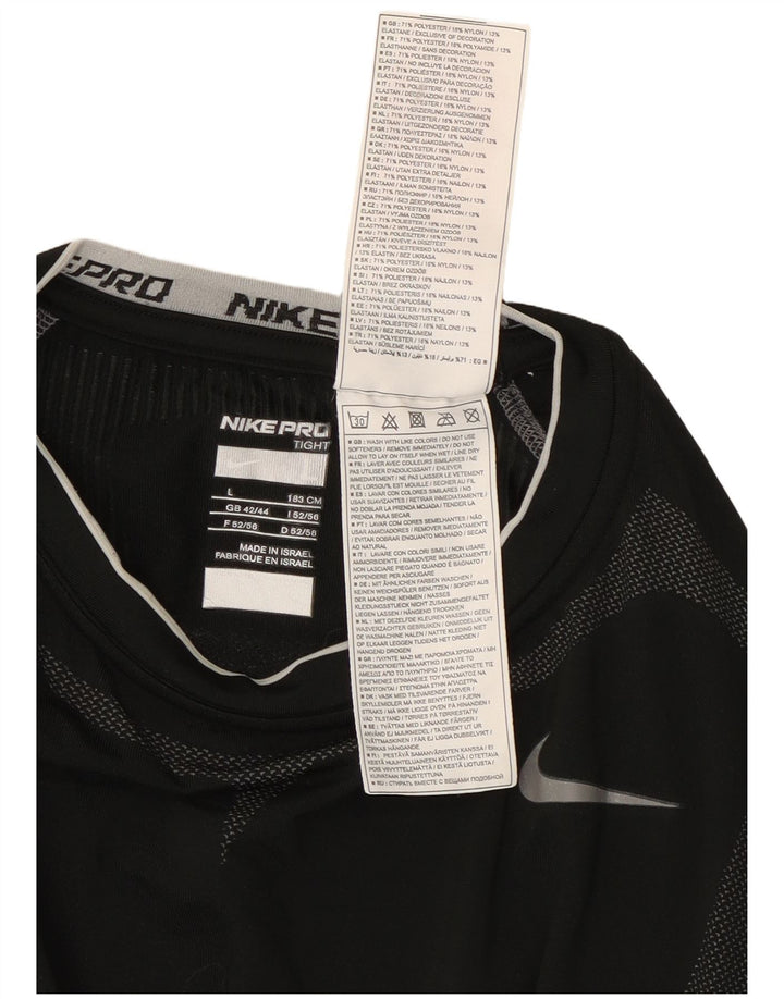 Nike Mens T-Shirt Top Large Black Colourblock Polyester