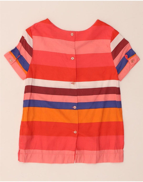 TOMMY HILFIGER Girls Blouse Top 8-9 Years Medium Red Striped Viscose