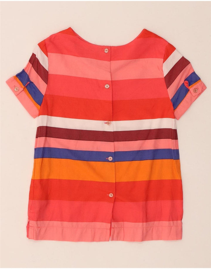 TOMMY HILFIGER Girls Blouse Top 8-9 Years Medium Red Striped Viscose