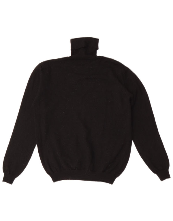 Trussardi Womens Crop Roll Neck Jumper Sweater UK 8 Small Black