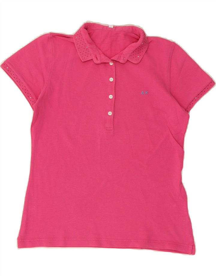 SUN68 Womens Polo Shirt UK 14 Medium Pink Cotton Vintage Sun68 and Second-Hand Sun68 from Messina Hembry 