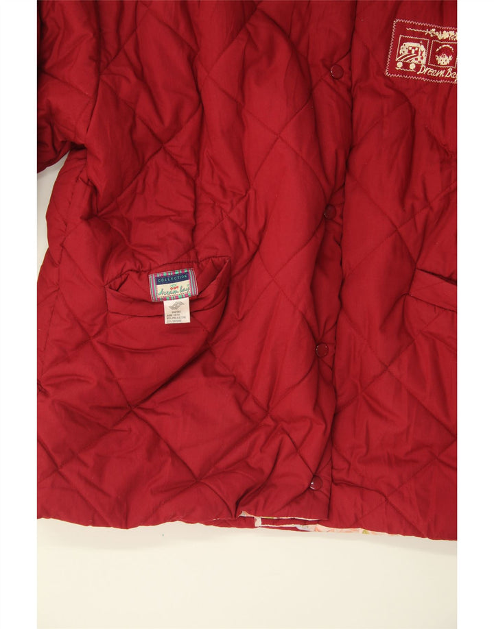 VINTAGE Girls Oversized Reversible Jacket 13-14 Years Red Polyester Vintage Vintage and Second-Hand Vintage from Messina Hembry 