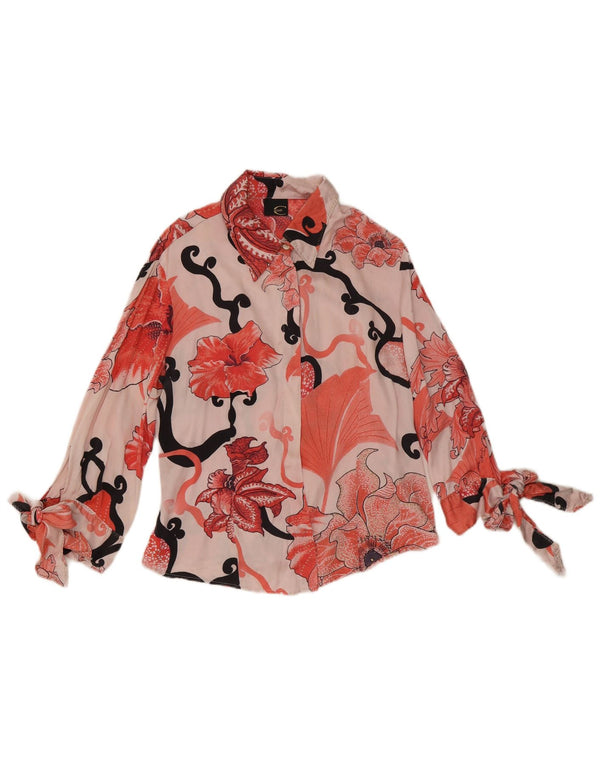 Just Cavalli Womens Shirt Blouse UK 10 Small Pink Floral