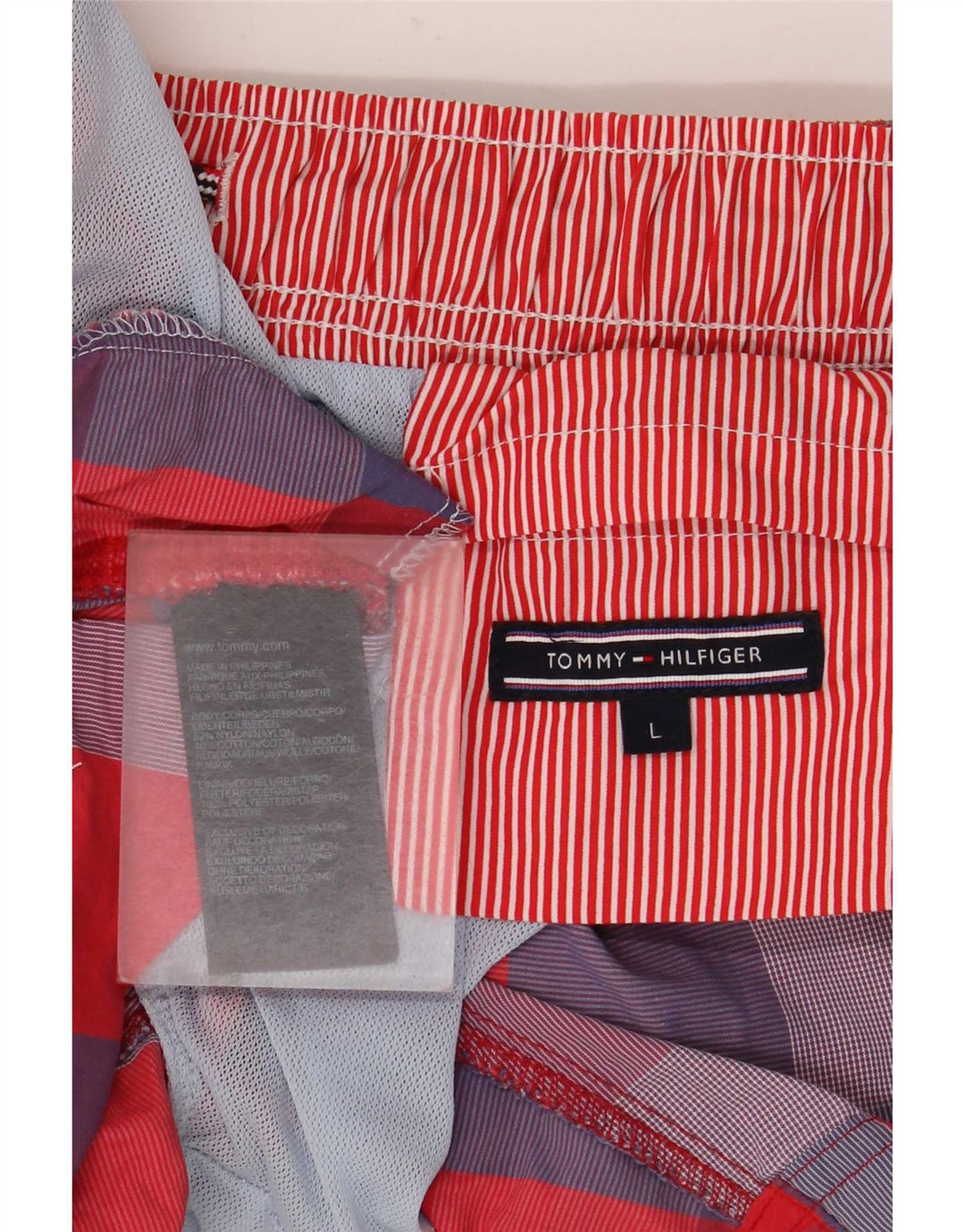 Tommy Hilfiger Mens Swimming Shorts Large Multicoloured Check Nylon
