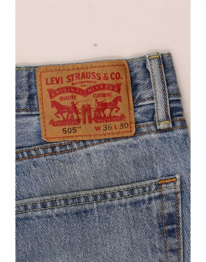 Levi's Mens 505 Distressed Straight Jeans W36 L30 Blue