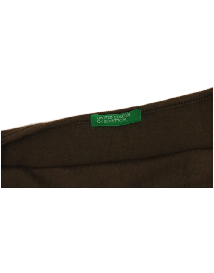 BENETTON Womens Crop Cami Top UK 4 XS Khaki