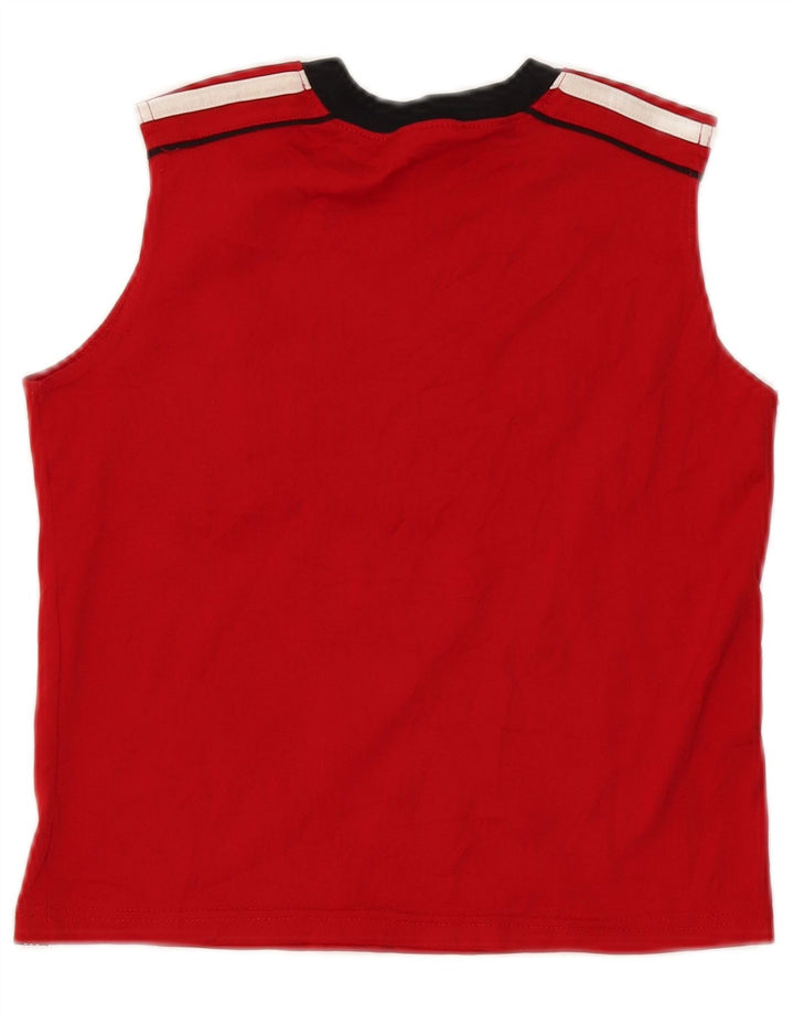 Adidas Boys Graphic Vest Top 6-7 Years Red Colourblock Polyester