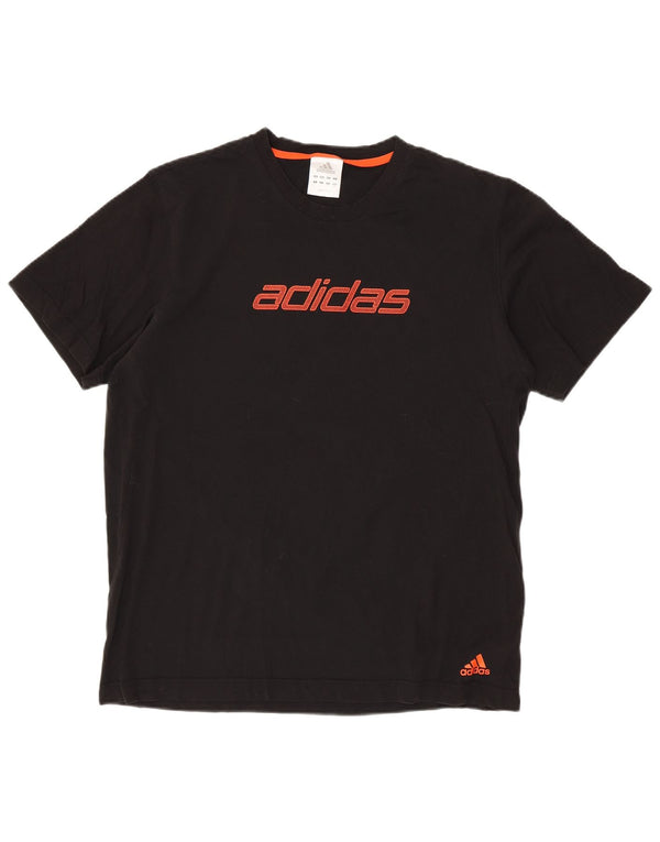 ADIDAS Mens Graphic T-Shirt Top Large Black Cotton