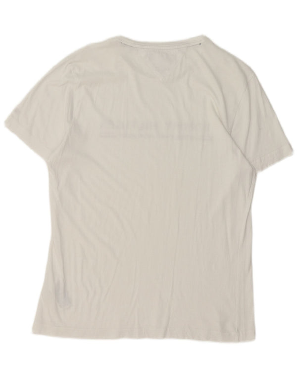 Tommy Hilfiger Mens Graphic T-Shirt Top Large White Cotton