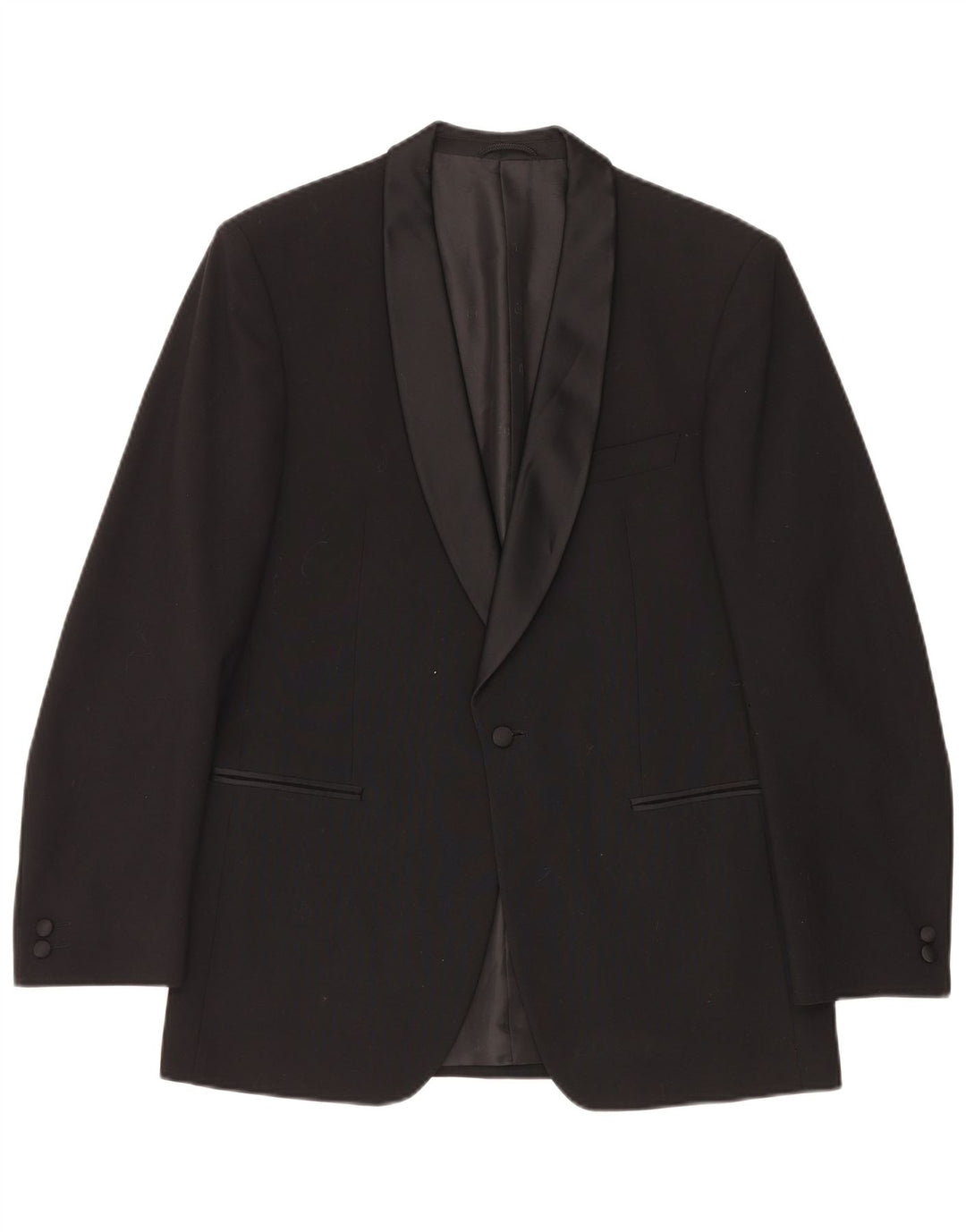 Wilvorst Mens 1 Button Blazer Jacket UK 38 Medium Black New Wool