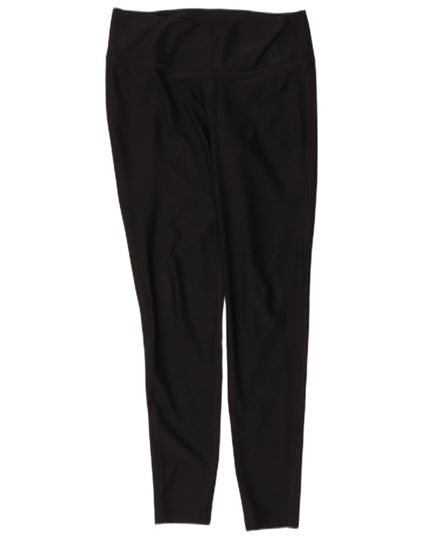 NIKE Womens Dri Fit Leggings UK 14 Medium  Black Polyester