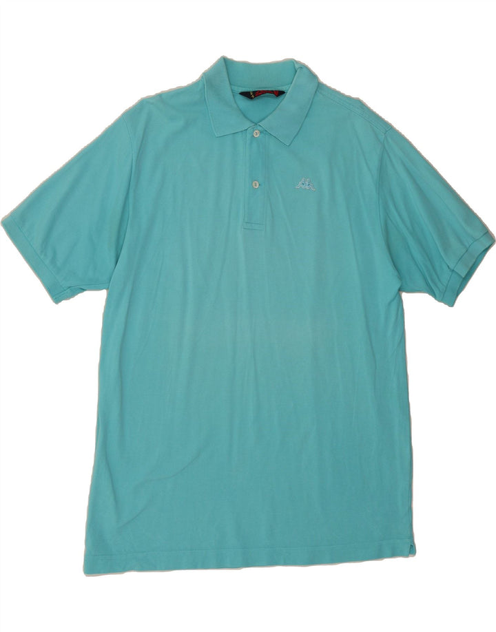 KAPPA Mens Polo Shirt Large Turquoise Cotton Vintage Kappa and Second-Hand Kappa from Messina Hembry 