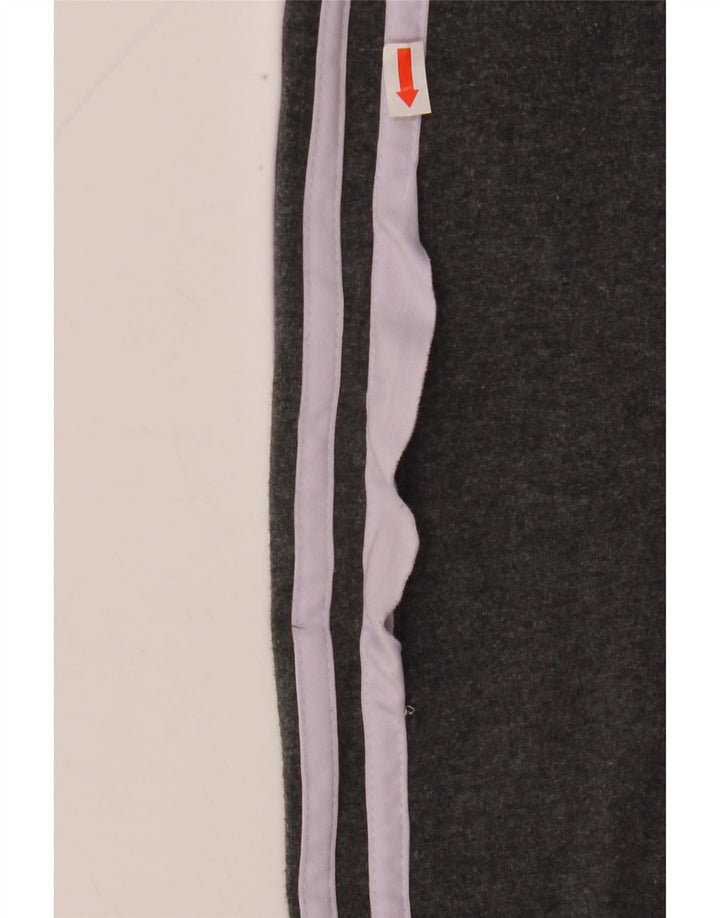 ADIDAS Womens Leggings UK 12 Medium  Grey Cotton