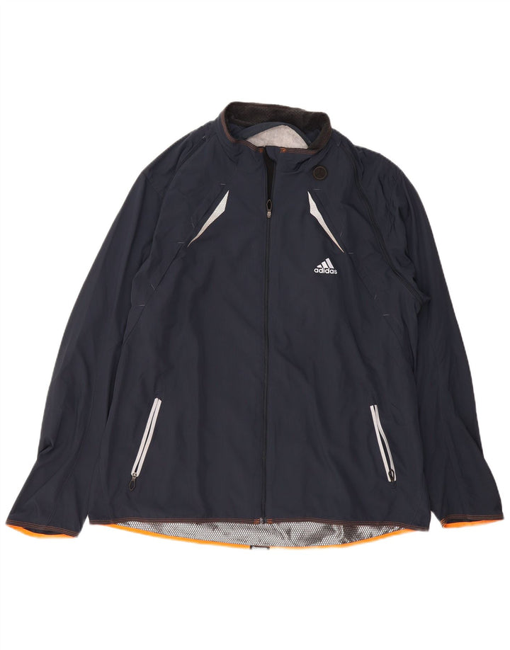 ADIDAS Mens Clima 365 Rain Jacket UK 42 XL Navy Blue Polyester
