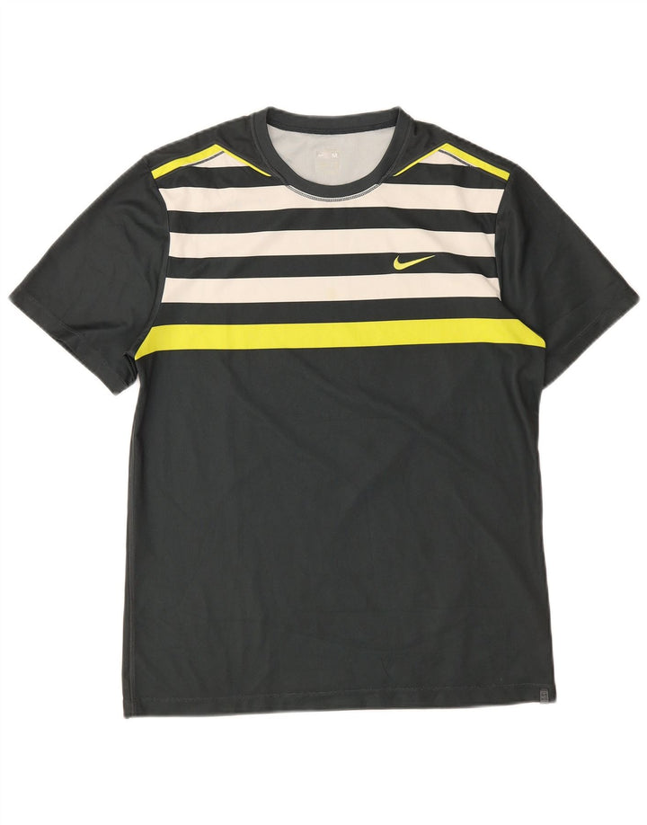 Nike Mens T-Shirt Top UK 39/41 Medium Green Colourblock Polyester