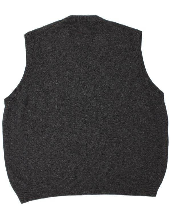 MARKS & SPENCER Mens Blue Harbour Vest Tank Top Large Black Lambswool