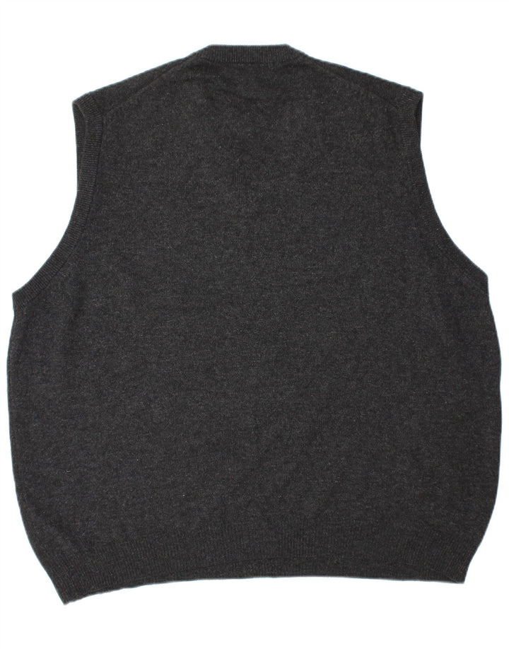 MARKS & SPENCER Mens Blue Harbour Vest Tank Top Large Black Lambswool