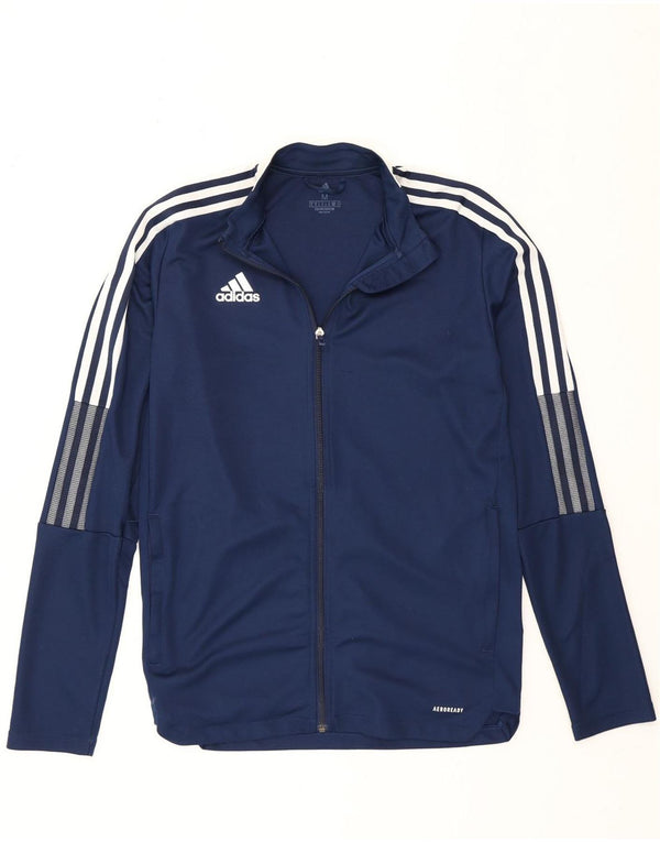 Adidas Mens Aeroready Tracksuit Top Jacket Medium Navy Blue Polyester