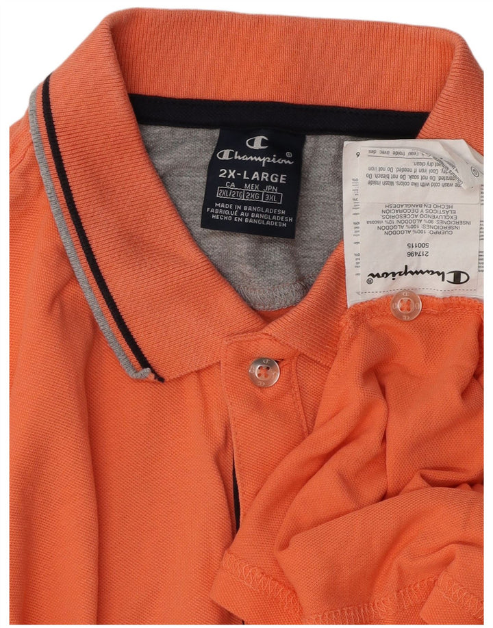 Champion Mens Polo Shirt 2XL Orange Cotton