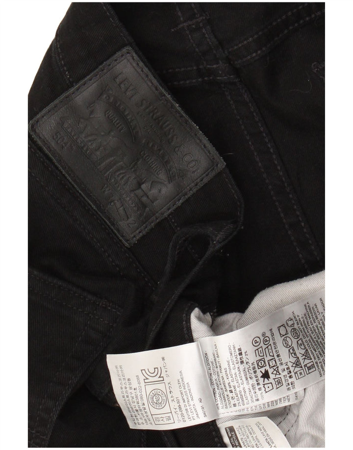 LEVI'S Mens 504 Straight Jeans W36 L32 Black Cotton