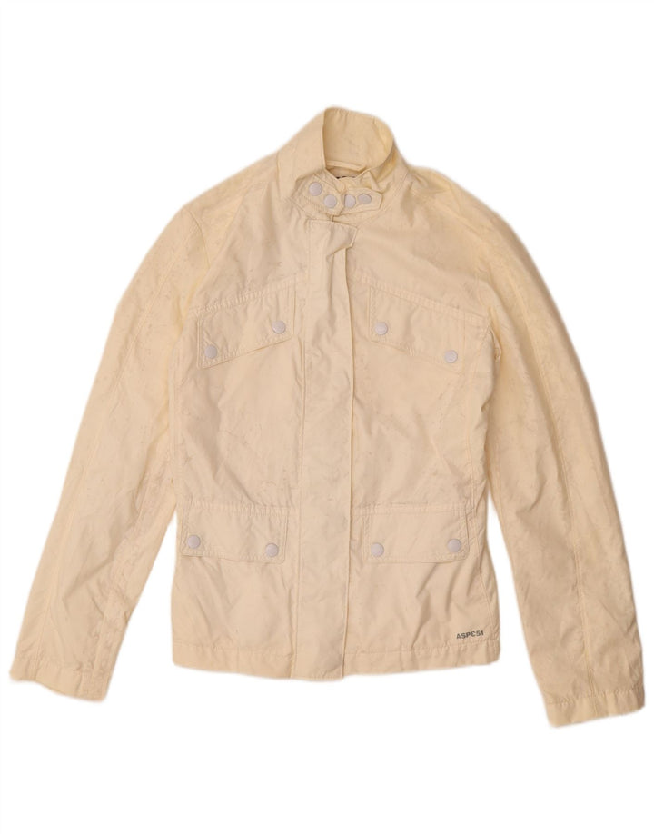 Vintage Womens Utility Jacket UK 6 XS Beige Nylon