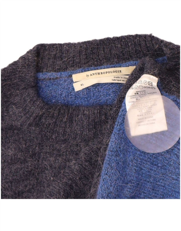 ANTHROPOLOGIE Womens Crew Neck Jumper Sweater UK 18 XL Navy Blue