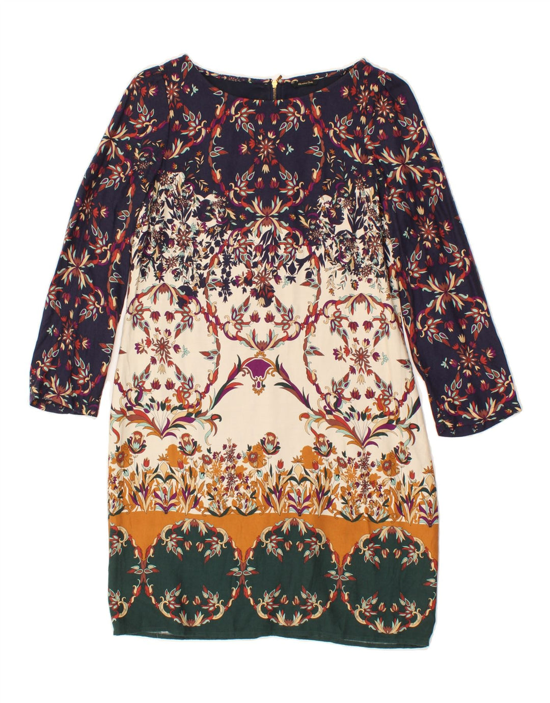 MASSIMO DUTTI Womens 3/4 Sleeve Sheath Dress EU 38 Small Multicoloured Vintage Massimo Dutti and Second-Hand Massimo Dutti from Messina Hembry 