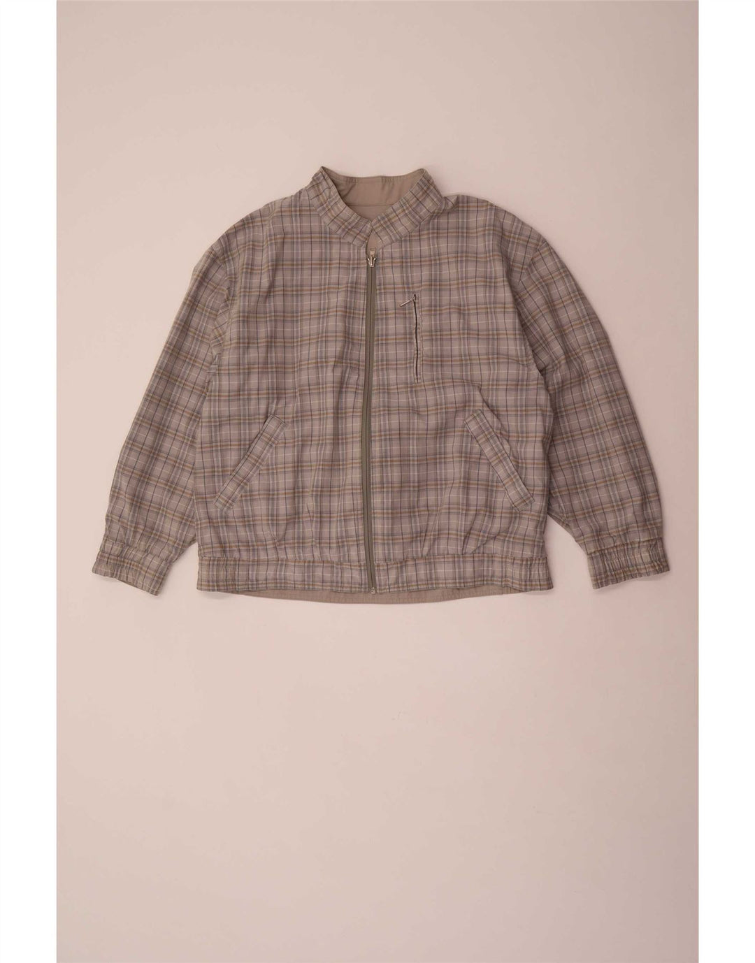 Vintage Mens Reversible Jacket UK 40 Large Grey Polyester