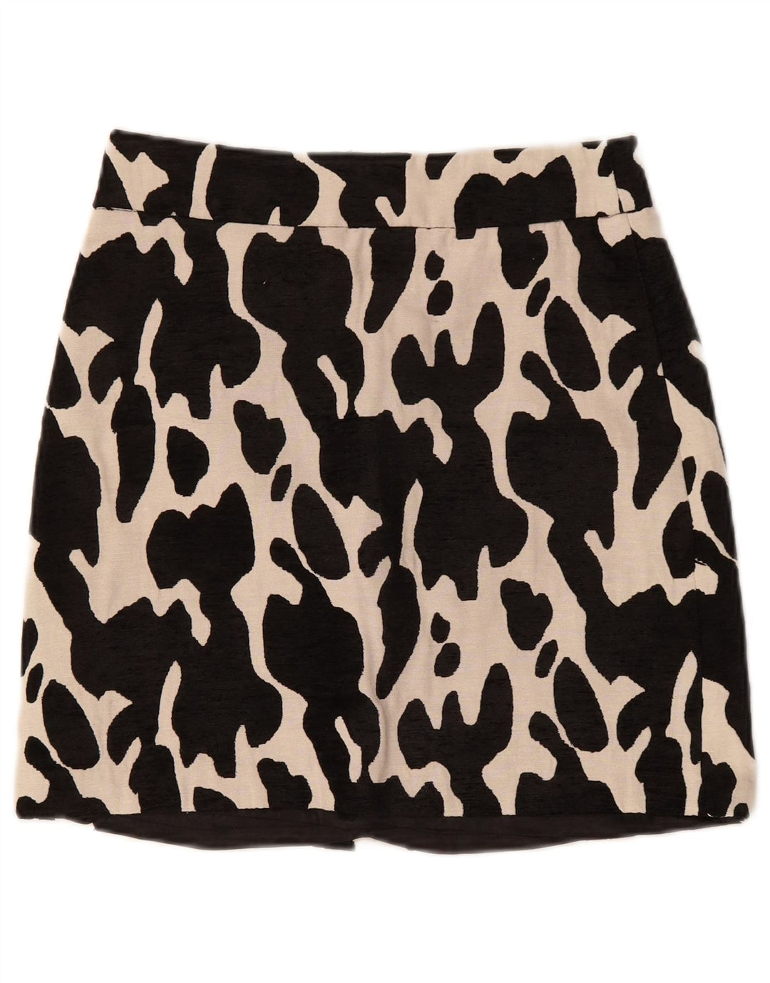 ZARA Womens Mini Skirt Small W26  Black Animal Print Polyester