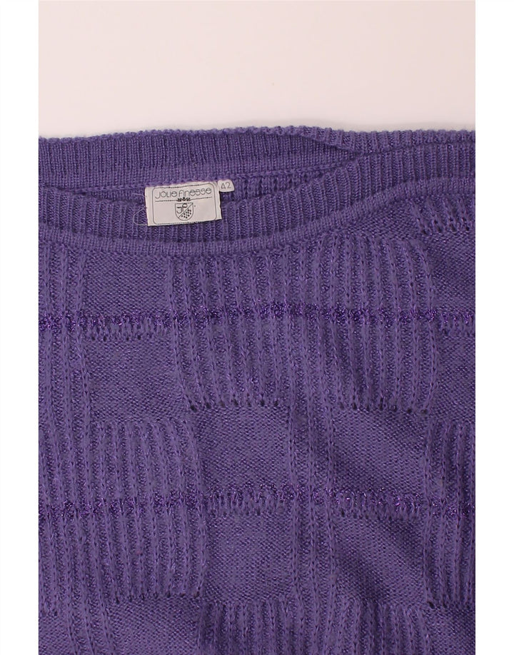 VINTAGE Womens Boat Neck Jumper Sweater IT 42 Medium Purple Polyamide Vintage Vintage and Second-Hand Vintage from Messina Hembry 