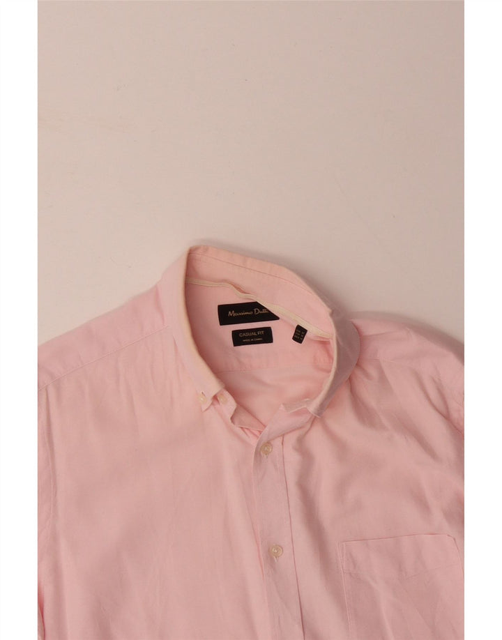 MASSIMO DUTTI Mens Casual Fit Shirt Medium Pink Cotton