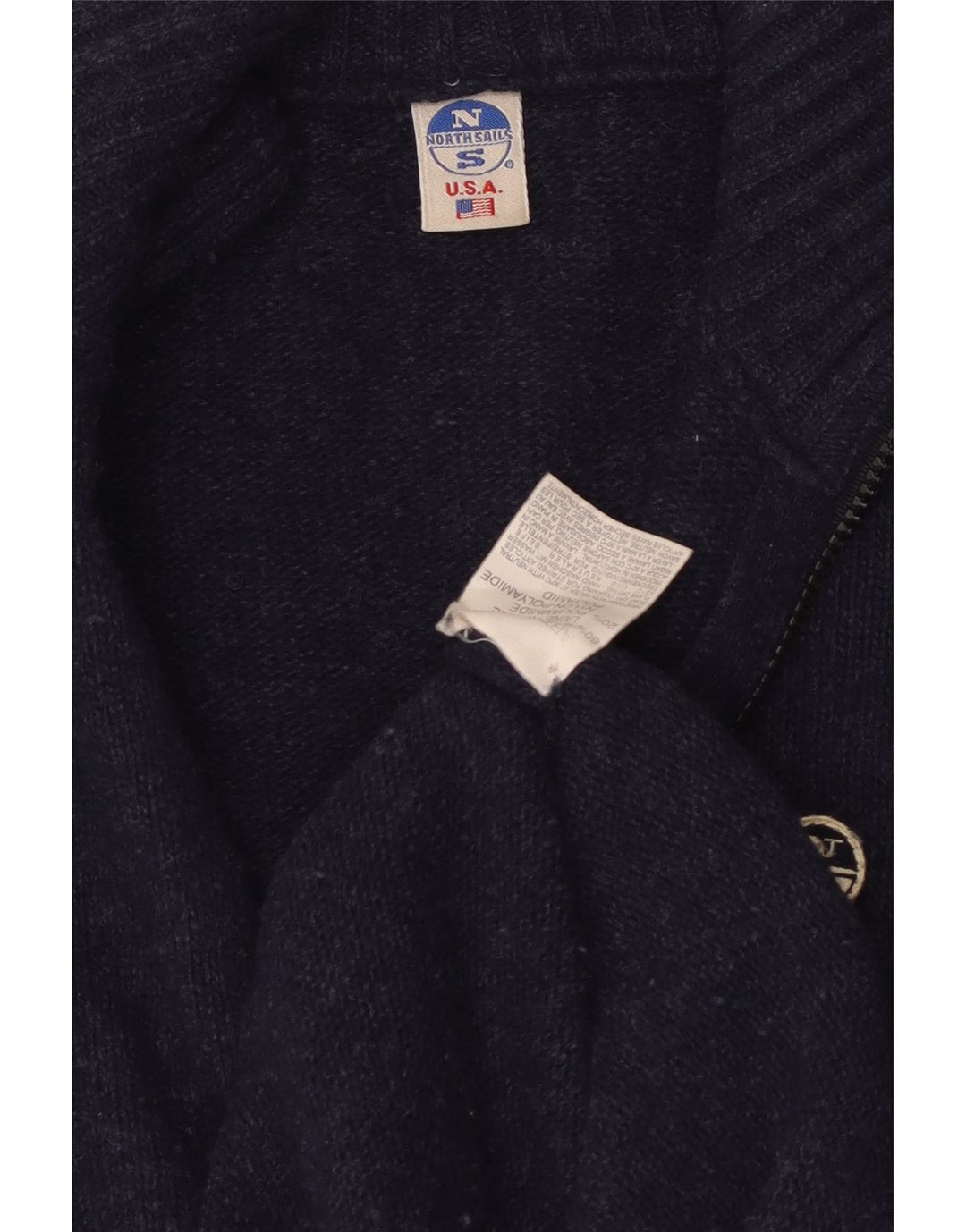 NORTH SAILS Mens Cardigan Sweater Small Navy Blue Wool