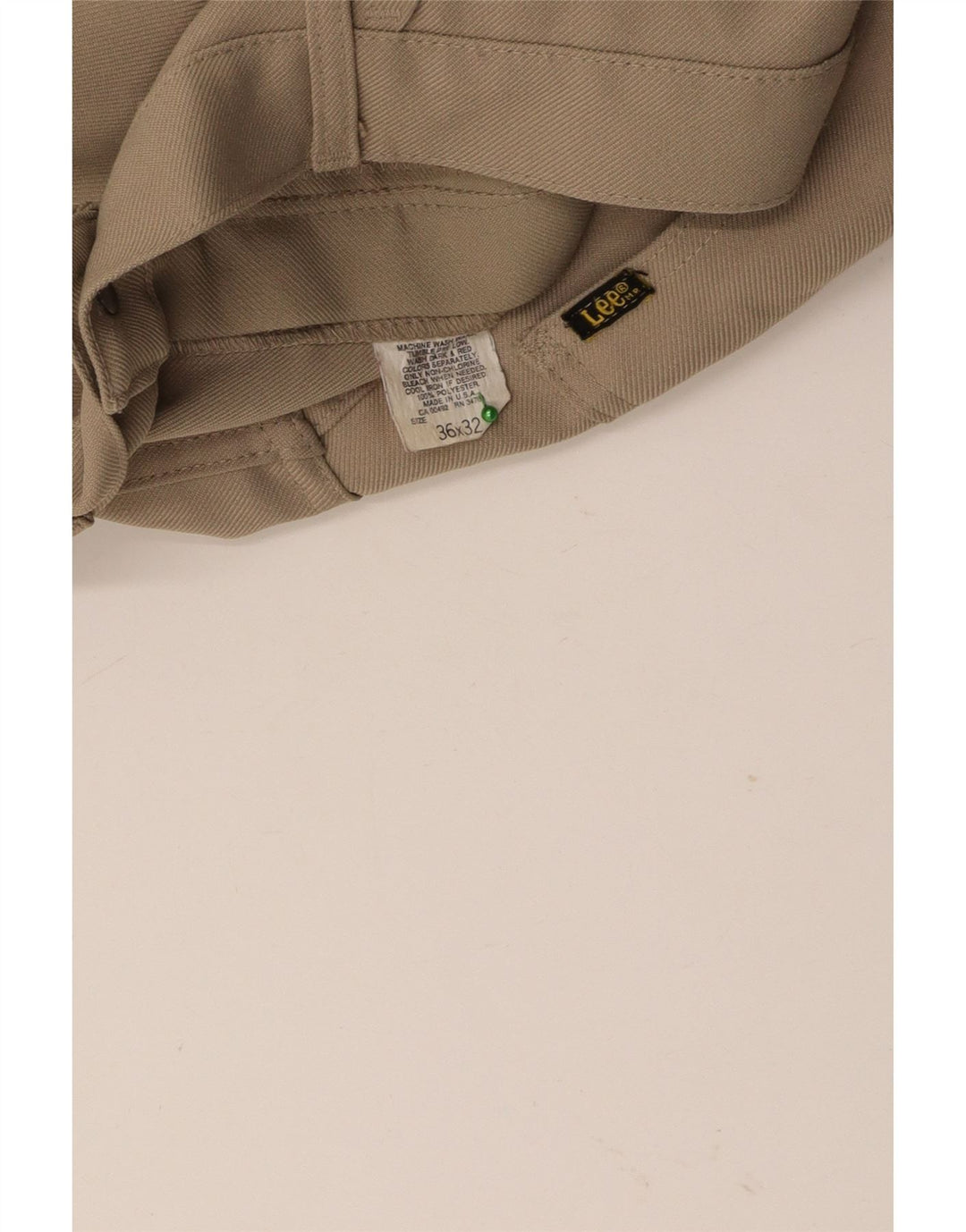 LEE Mens Straight Casual Trousers W36 L26 Beige Polyester