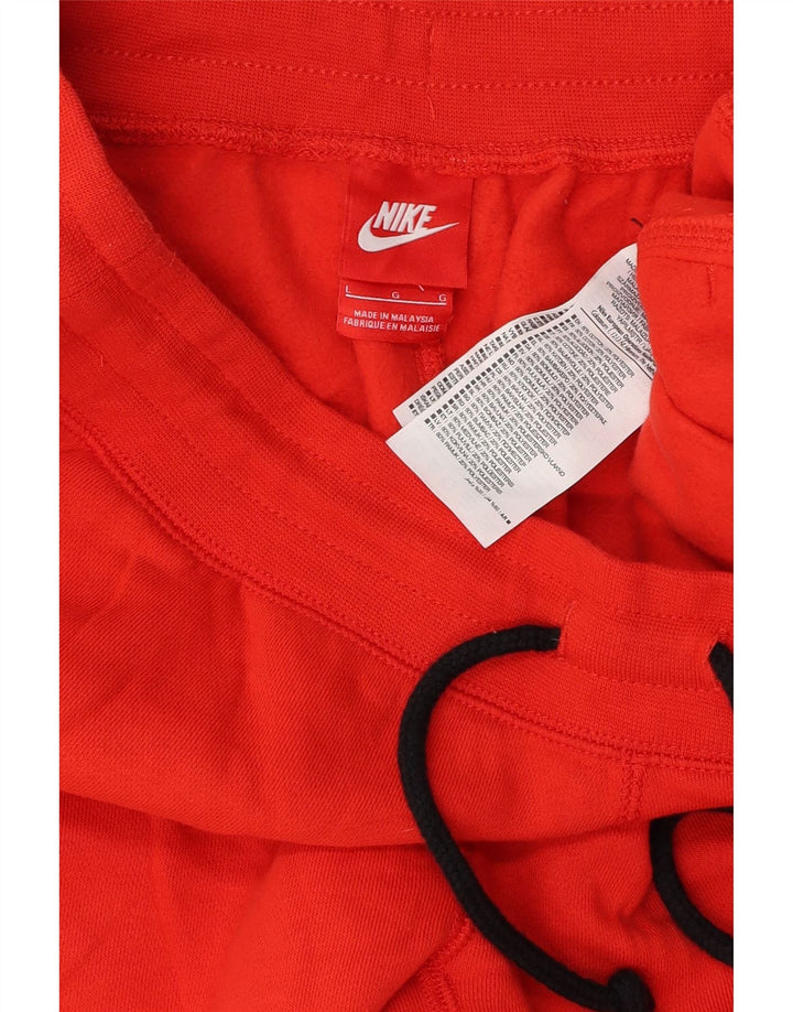 NIKE Mens Tracksuit Trousers Joggers Large Red Cotton