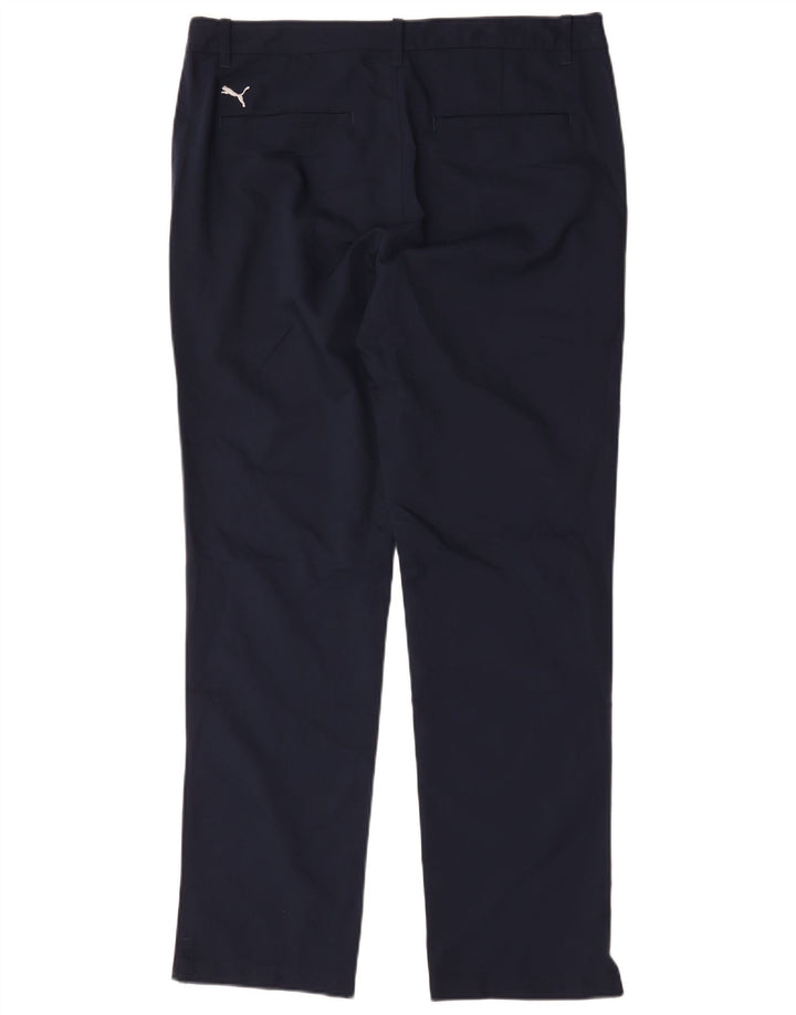 Puma Mens Straight Chino Trousers W34 L32 Navy Blue Polyester