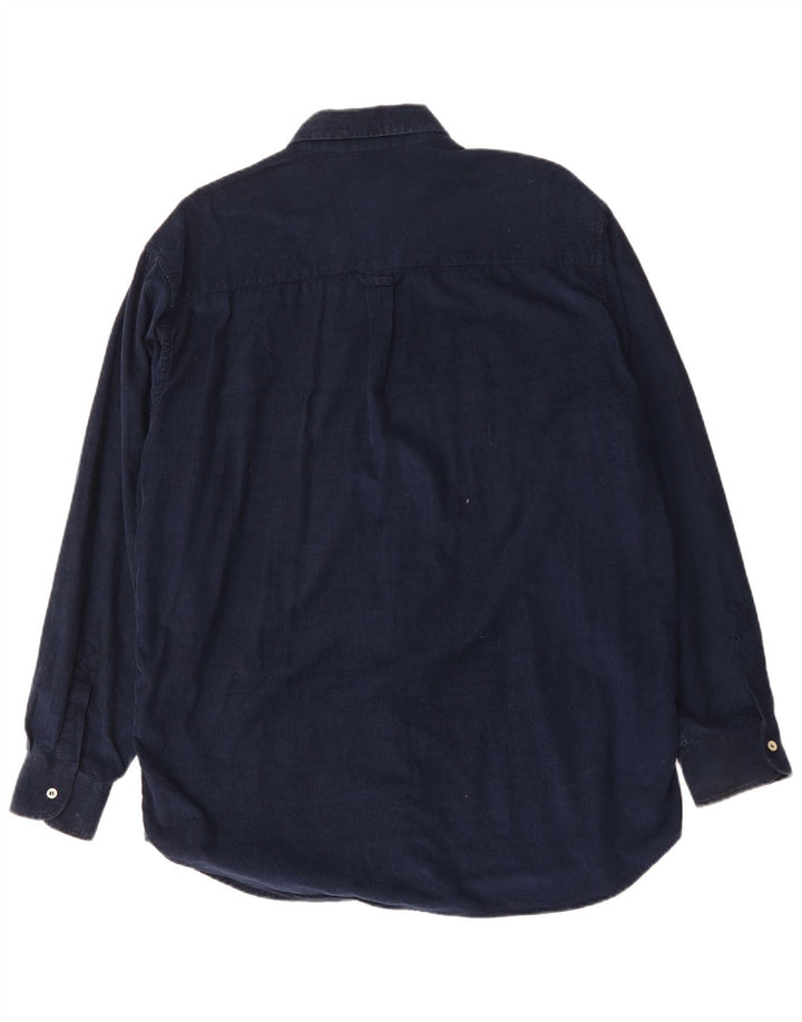 CARRERA Mens Corduroy Shirt Size 41/42 Large Navy Blue Cotton
